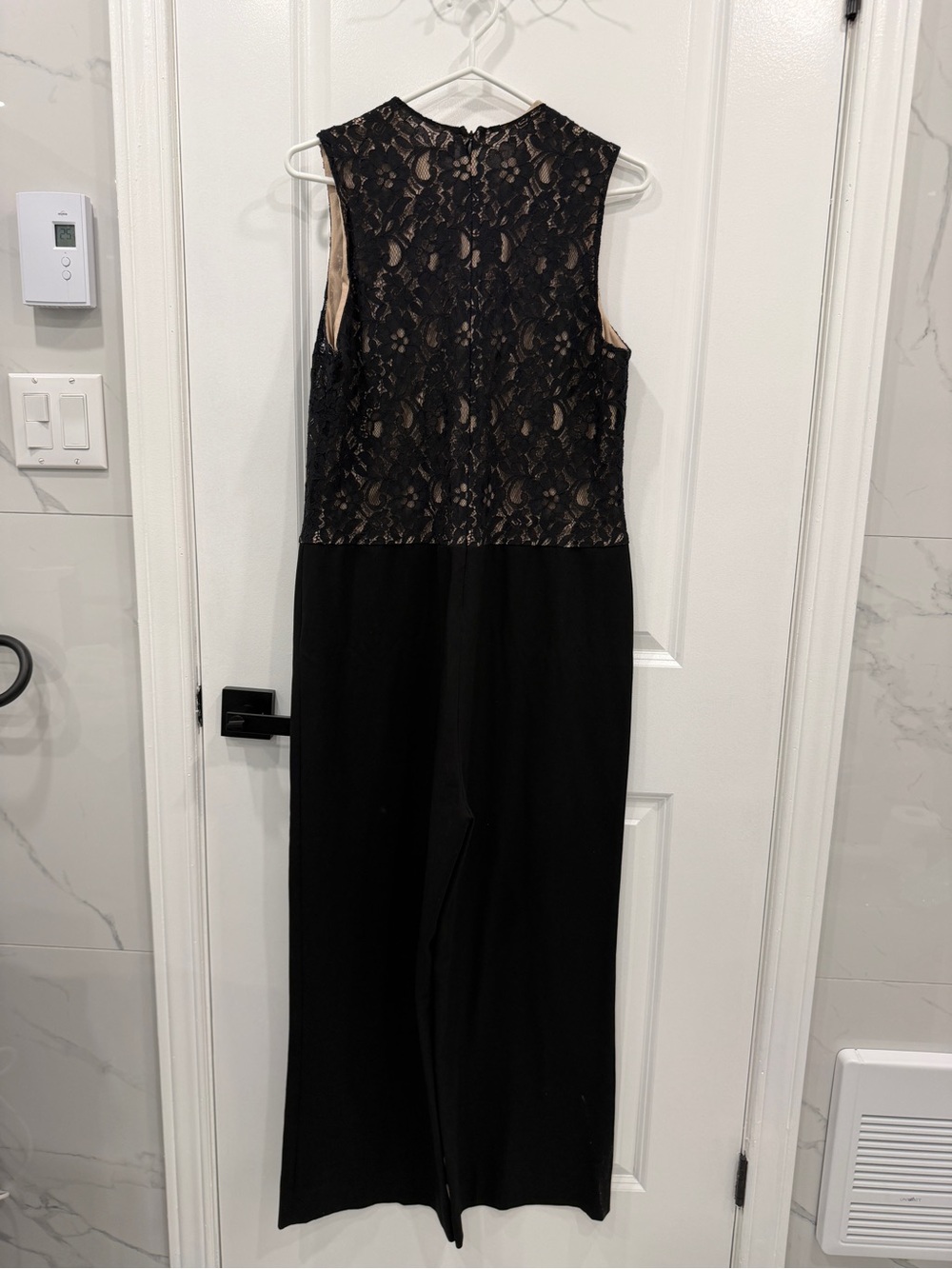 Black Lace-Top Jumpsuit